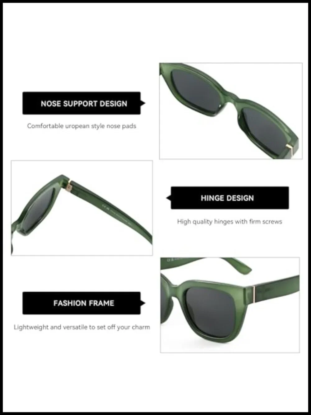 Retro Square Polarized Sunglasses UV400 Protection Trendy Shades